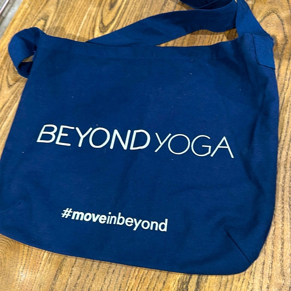 BEYOND YOGA TOTE BAG 18 X 15 in Blue canvas